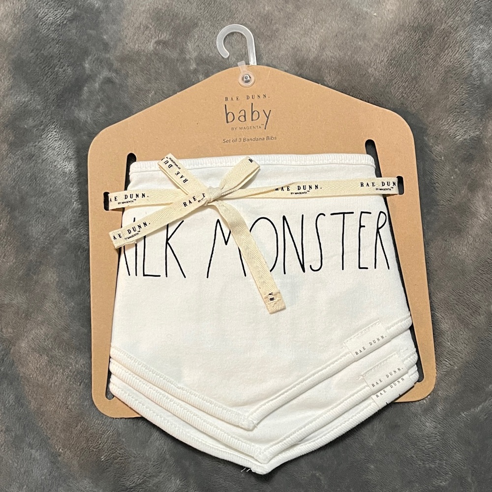 Rae Dunn Bandana Bibs - set of 3. 100% Cotton.
